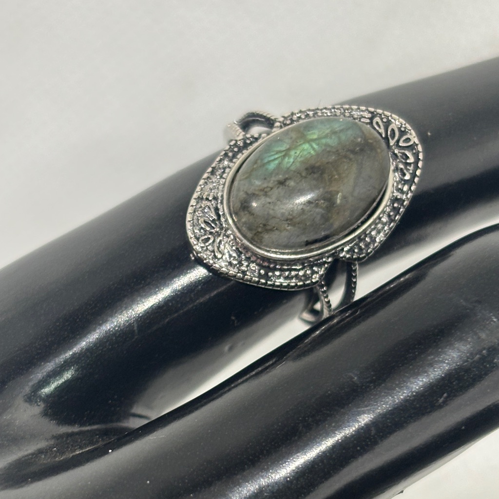 Vintage Style Labradite Statement Ring